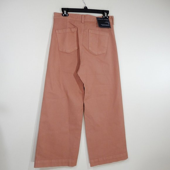 VERONICA BEARD Cynthia Gaucho JEANS Size 31 Cropped Wide Leg Dusty Rose NEW - Picture 7 of 10